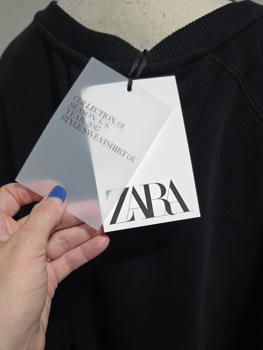 Zara Oversized Embroidered Ballerina Tie Lace Up Back Sweatshirt Top XS S